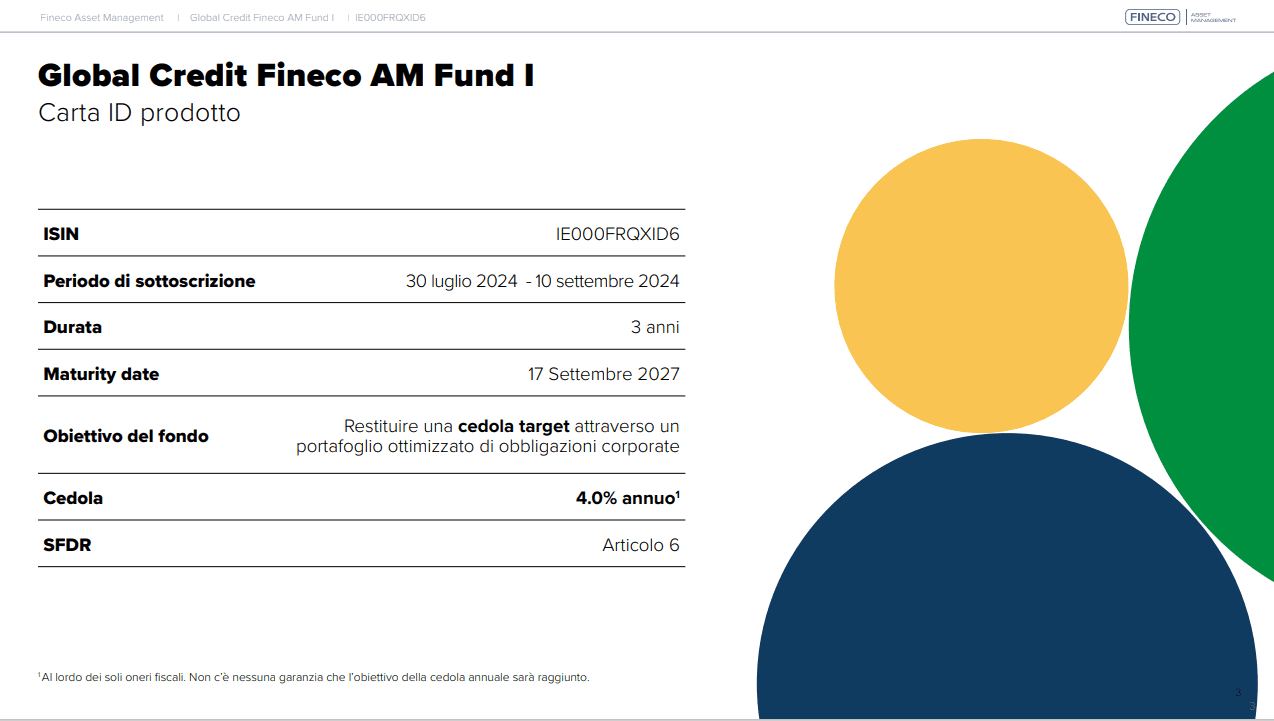 Vantaggi e svantaggi del fondo Global Credit Fineco AM Fund I